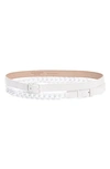 Alexander Mcqueen Chain & Leather Double Wrap Belt In Optic White