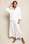 Petite Plume Olivia Wide Leg Pima Cotton Pajamas In White
