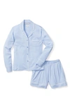 Petite Plume Luxe Pima Cotton Short Pajamas In Periwinkle