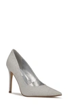 Nine West Fresh Pointed Toe Pump In Silver Glitter