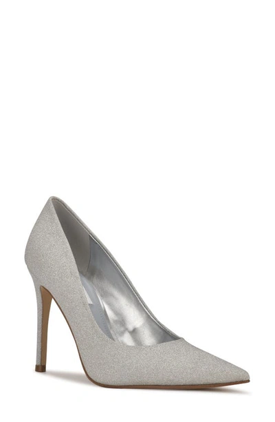 Nine West Fresh Pointed Toe Pump In Silver Glitter