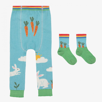 Frugi Babies' Blue Bunny Leggings & Socks