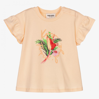 Kenzo Babies' Girls Orange Tropical T-shirt