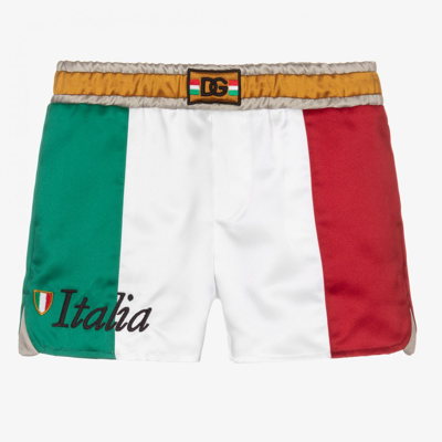 Dolce & Gabbana Babies' Boys Italy Dg Satin Shorts In Green