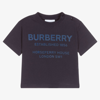 BURBERRY BABY BOYS BLUE COTTON T-SHIRT