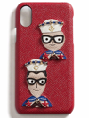 DOLCE & GABBANA APPLIQUE-DETAIL LEATHER IPHONE X CASE