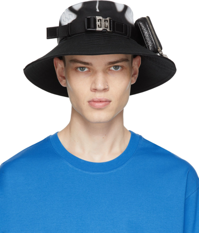 Givenchy X Chito Bucket Hat With Airpods Case In 004-black/white
