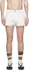 ERL WHITE DENIM SHORTS