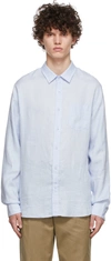 Vince Linen Button-up Shirt In Lucent Blue