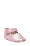 Elephantito Girl's Scalloped Leather Mary Jane, Baby In Carnation