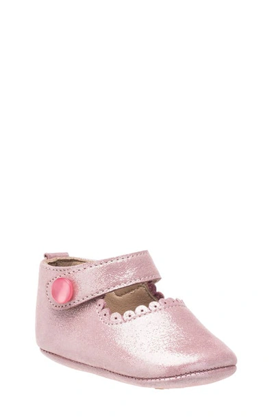 Elephantito Girl's Scalloped Leather Mary Jane, Baby In Carnation