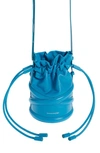 Alexander Mcqueen The Soft Curve Drawstring Leather Crossbody Bag In Cerulean