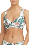 Sea Level Cross Front Stretch Recycled Nylon Bikini Top In White