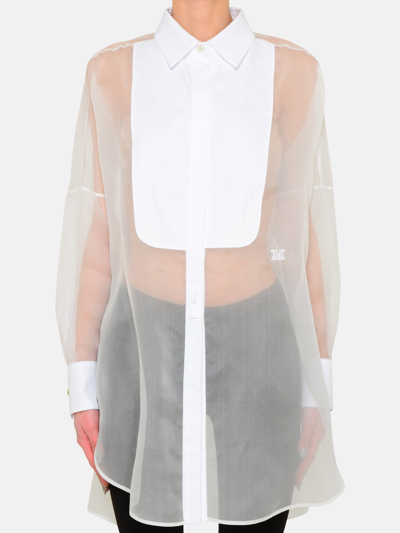 Max Mara White Silk Organza Scire Shirt