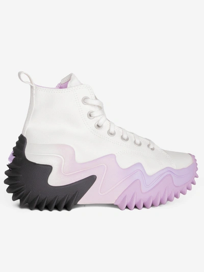 Converse Run Star Motion Sneakers In White Canvas In Rosa