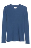 Billy Reid Mini Waffle Crewneck T-shirt In Indigo