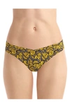 Commando Print Thong In Yellow Butterfly