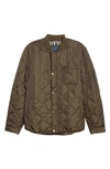 Cole Haan Quilted Water Resistant Jacket In Olive