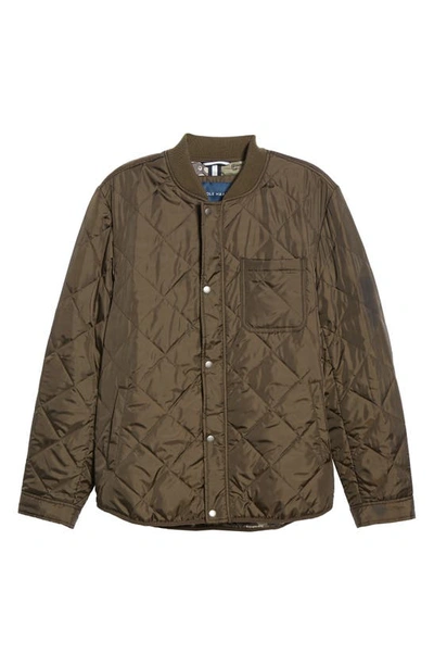 Cole Haan Quilted Water Resistant Jacket In Olive