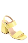Journee Collection Adras Block Heel Sandal In Yellow