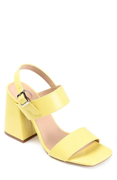 Journee Collection Adras Block Heel Sandal In Yellow