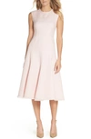 Eliza J Fringe Hem A-line Dress In Blush