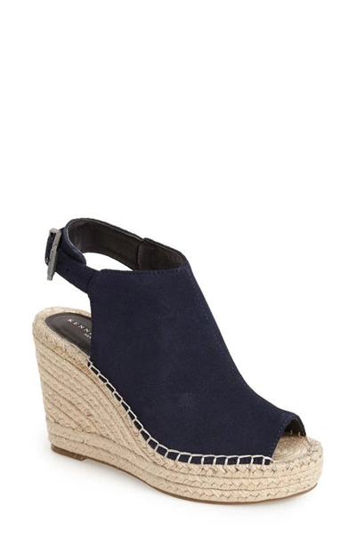 Kenneth Cole New York 'olivia' Espadrille Wedge Sandal In Navy Suede