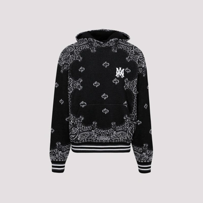 Amiri Black Bandana B-ball Hoodie In Black & Grey