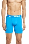Nike Men's Dri-fit Essential Micro Long Boxer Briefs (3-pack) In Blue