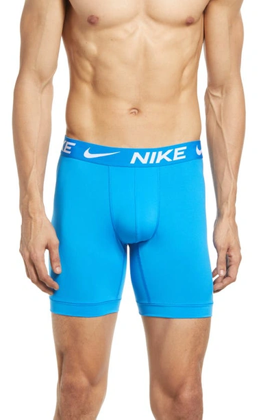 Nike Men's Dri-fit Essential Micro Long Boxer Briefs (3-pack) In Blue