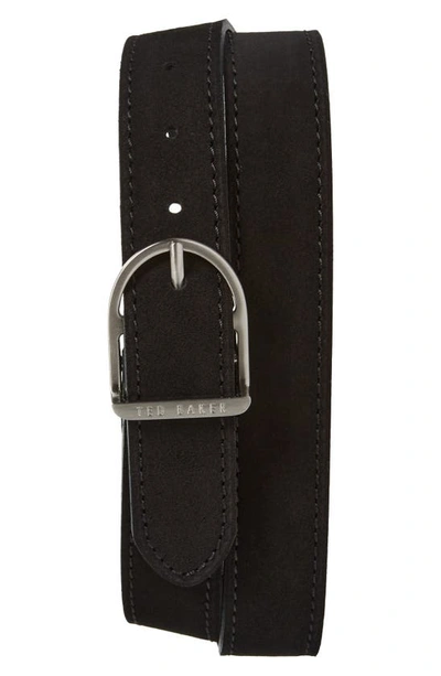Ted Baker Saffe Leather Belt In Black