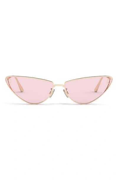 Dior Dramatic Metal Cat-eye Sunglasses In Shiny Gold Pink
