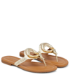 SEE BY CHLOÉ HANA LEATHER-TRIMMED THONG SANDALS