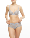 Simone Perele Saga Sheer Underwire Plunge Bra In Secret Grey