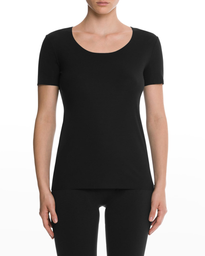 Wolford Aurora Pure Short-sleeve Top In Black