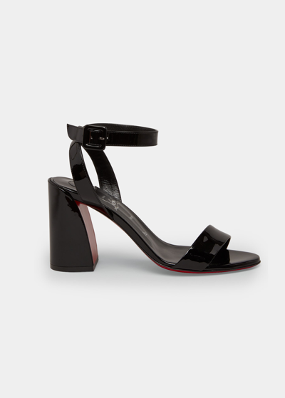 Christian Louboutin Miss Sabina Red Sole Ankle-strap Sandals In Black