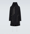 Rick Owens Fishtail Hooded Mid-length Parka In Black