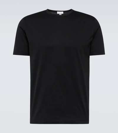 Sunspel Sea Island Short-sleeved T-shirt In Black
