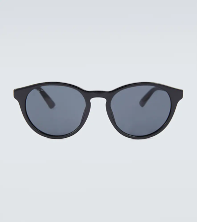 Gucci Round Acetate Sunglasses In Black-black-grey
