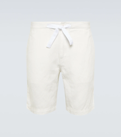 Orlebar Brown Rene Straight-leg Cotton And Linen-blend Drawstring Shorts In White