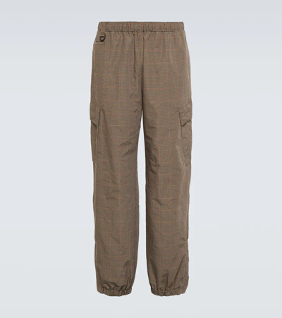 Undercover Check-pattern Track Pants In Brown Ck