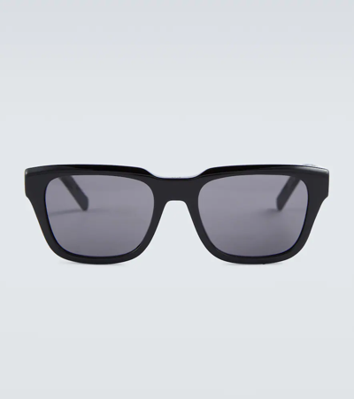 Dior B23 S1i Square Sunglasses In Shiny Black / Smoke