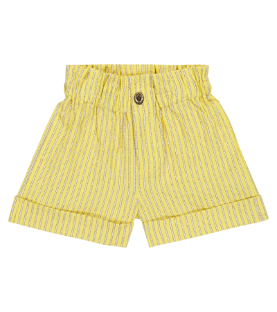 Paade Mode Kids' Auguste Striped Shorts In Auguste Yellow