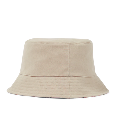 Paade Mode Kids' Panama Cotton Bucket Hat In Beige