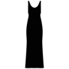 Saint Laurent Black Cut-out Velvet Dress In Black