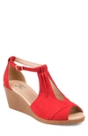 Journee Collection Kedzie Wedge Sandal In Red