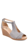 Journee Collection Journee Kedzie Wedge Sandal In Grey