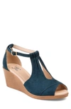 Journee Collection Kedzie Wedge Sandal In Blue