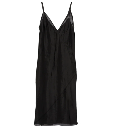 Rick Owens Cupro Mini Slip Dress In 블랙