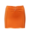 Alessandra Rich Laminate High-shine Miniskirt In Orange